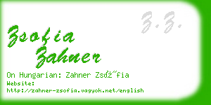 zsofia zahner business card